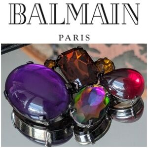 ⚠️EXTREMELY RARE‼️💥💯BALMAIN PARIS COBACHON CRYSTAL FRUIT SALAD BROOCH